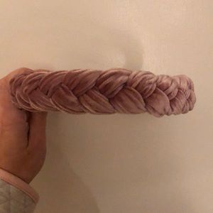 Rose braided headband velvet